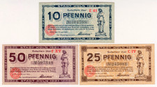 1921 Germany Koln Lot 10, 25, 50 Pfennig Paper Money Banknotes2
