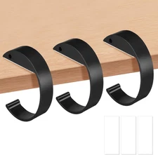 3 Pcs C-Shape Purse Hook for Table, Black Bag Holder for Table, Heavy Duty Purse