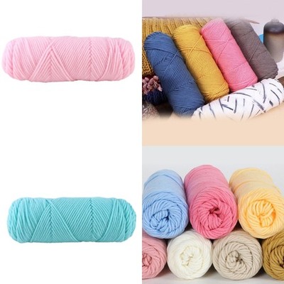 Hand Knitted Wools Crochet Yarn Weave Thread DIY Yarn Soft Silk Milk Cotton Yarn
