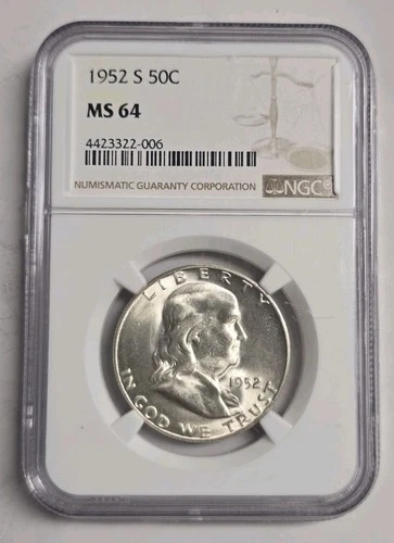 1952-S Franklin Half Dollar NGC MS64