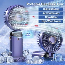 Portable Hand-held Folding Desk Fans Cooler Cooling USB Rechargeable