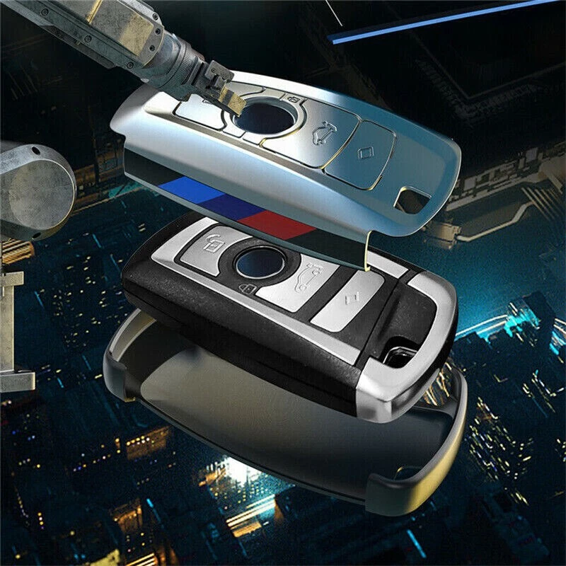 Car Remote Key Fob Cover Case Carbon Fiber Shell Skin For BMW 3 5 7 Series X2 X5 Foto 3 de 4
