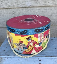 Vintage Masquerade Ball Marie Antoinette Masks Dancers Lithographed Hat Box