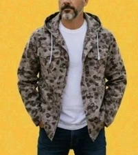 Vtg 60's Austrian Army Military Pea Dot KAZ Camo Hooded Full Zip Jacket!