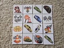 Race Car Temporary Tattoos Kids Car Racing Theme Lot of 16 Racecar