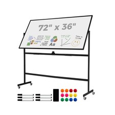 Rolling Double-Sided Magnetic Whiteboard on Wheels with Stand and Aluminum Alloy