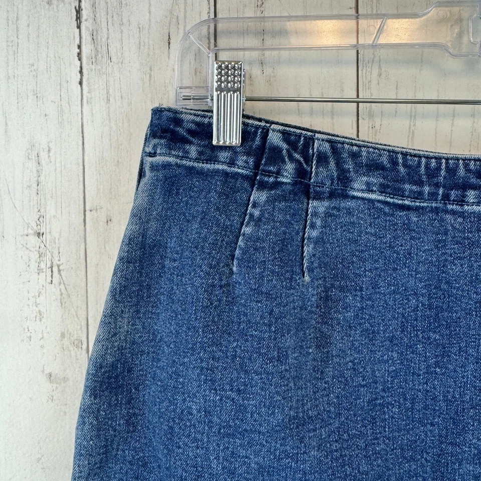 VTG Emanuel Ungaro Liberte Dark Blue Cotton Denim A-Line Mini Skirt Size 10 / 44 - Image 4 of 4