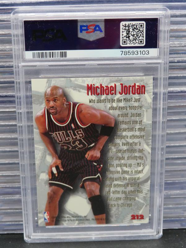 199596 Fleer Metal Michael Jordan Nuts & Bolts 212 PSA 9 Mint Chicago