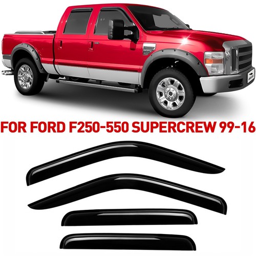 WeatherTech Side Window Deflectors For 1999-2016 Ford Super Duty Crew Cab - Front & Rear Set
