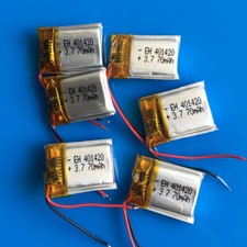 6pcs 3.7V 70mAh LiPo Polymer Rechargeable Battery For Headphone Video Pen 401420