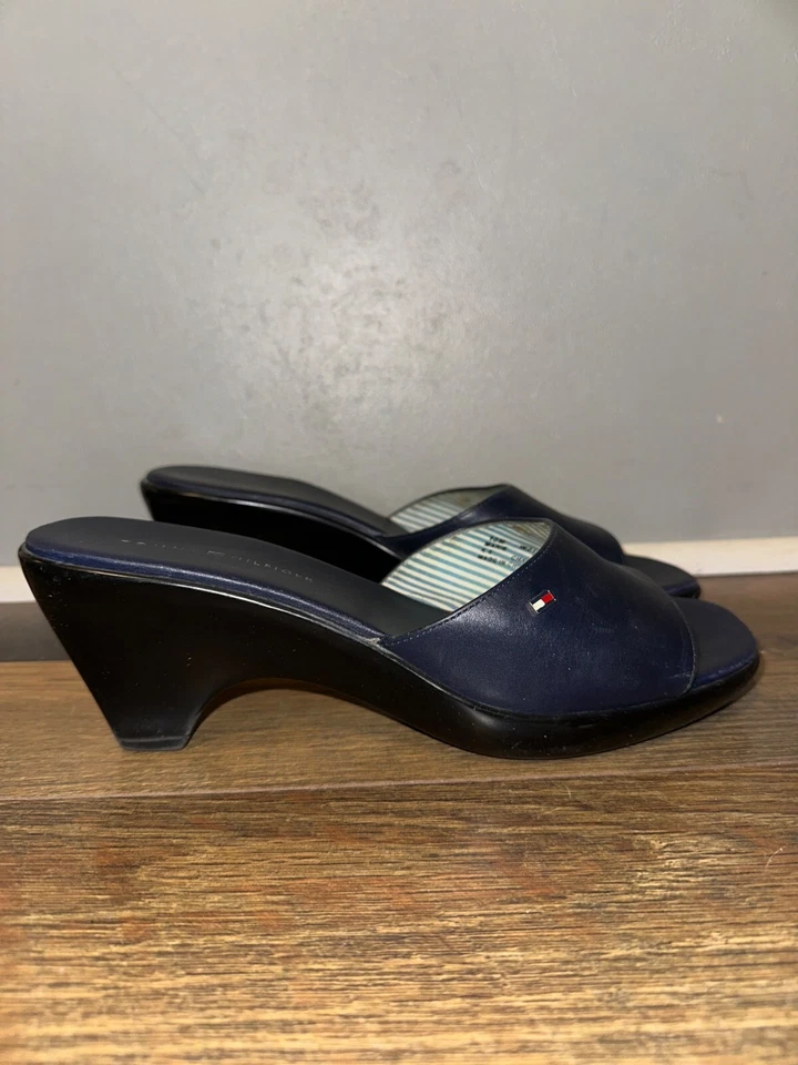 Sandalias Tommy Hilfiger de cuero azul marino Marie talla 10 Foto 3 de 4