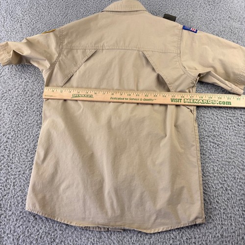 Boy Scouts of America BSA Youth Shirt Tan Large Vented Microfiber Sewn Patches - Picture 7 of 8
