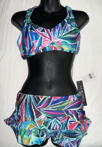 La Blanca Costume Intero Donna – Parte Inferiore Hipster A Vita Bassa, Lato Con Anelli, Colore Nero, Taglia 2 - 5