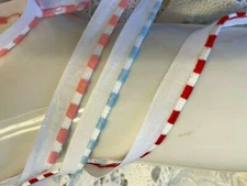 vintage trim lip 3/8" rail batiste cotton 1yd made in France