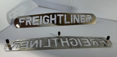 Pair Freightliner Semi Truck 24'' x 4'' Stainless Steel Mud Flap Weights 3 Studs