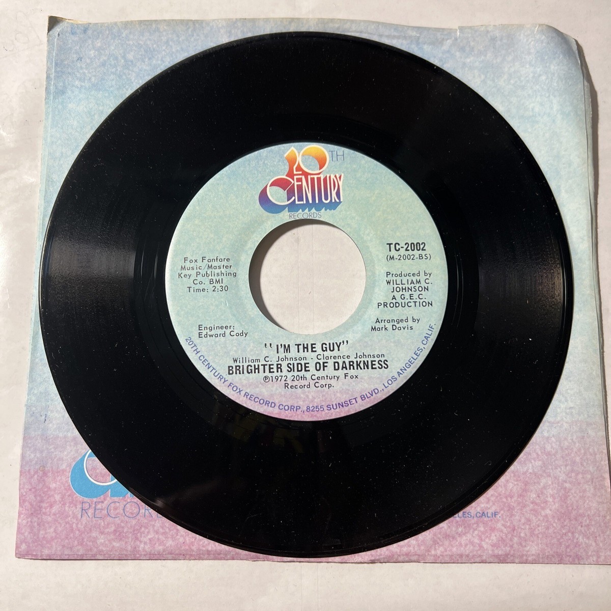 RARE 45 RPM RECORD: Brighter Side of Darkness - I'm the Guy