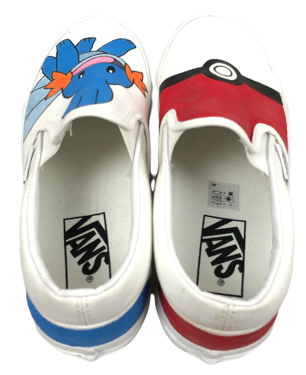 VANS X Pokemon Customized Mudkip Pokeball White Canvas Slip On Shoes 4M  5.5W | eBay
