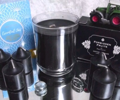 PartyLite FASZINIERENDE FEIGE Duftwachsglas + 6 Votivkerzen OVP G45821 Rar  