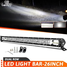 Dual Row 26" LED work Light Bar Spot Flood Combo OffRoad Truck SUV ATV UTE 25/24
