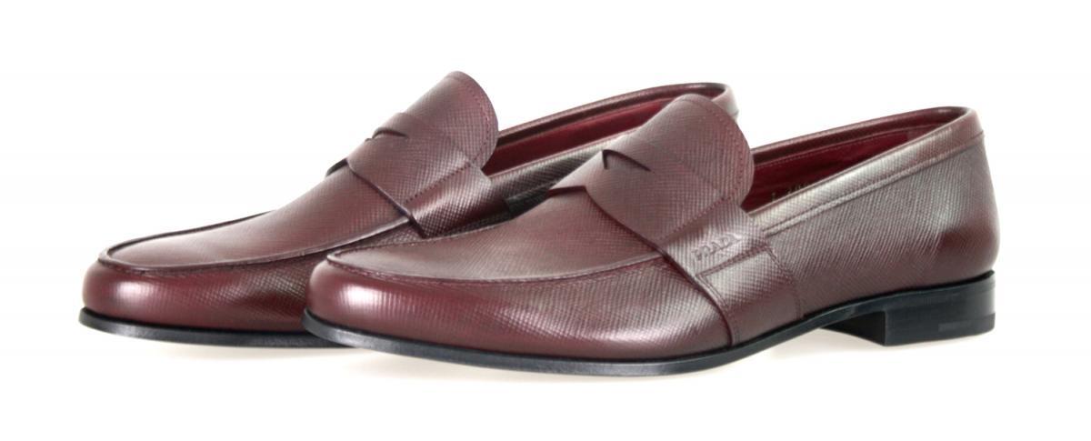 Prada Saffiano Leather Penny Loafers Prada Black Textured Penny loafers Saffiano Leather Loafer  main image 3