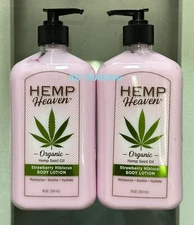 (2-Pk) HEMP Heaven ORGANIC Hemp Seed Oil STRAWBERRY HIBISCUS BODY LOTION Hydrate