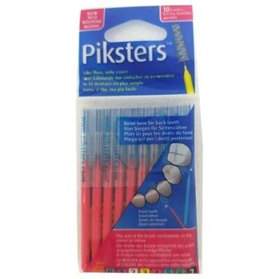 Piksters Red Interdental Brushes 0.50mm - Size 4 - Pack Of 10