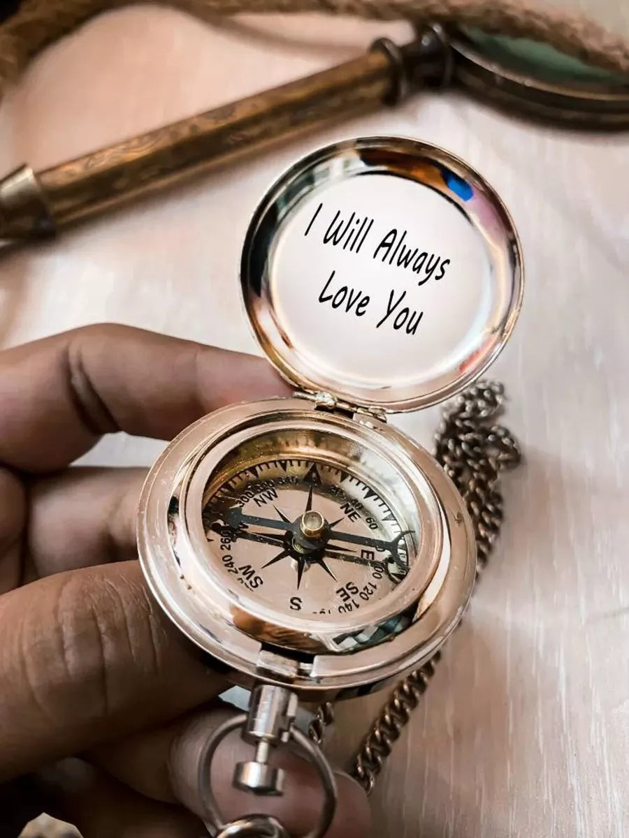 Silver compass best sale engraved