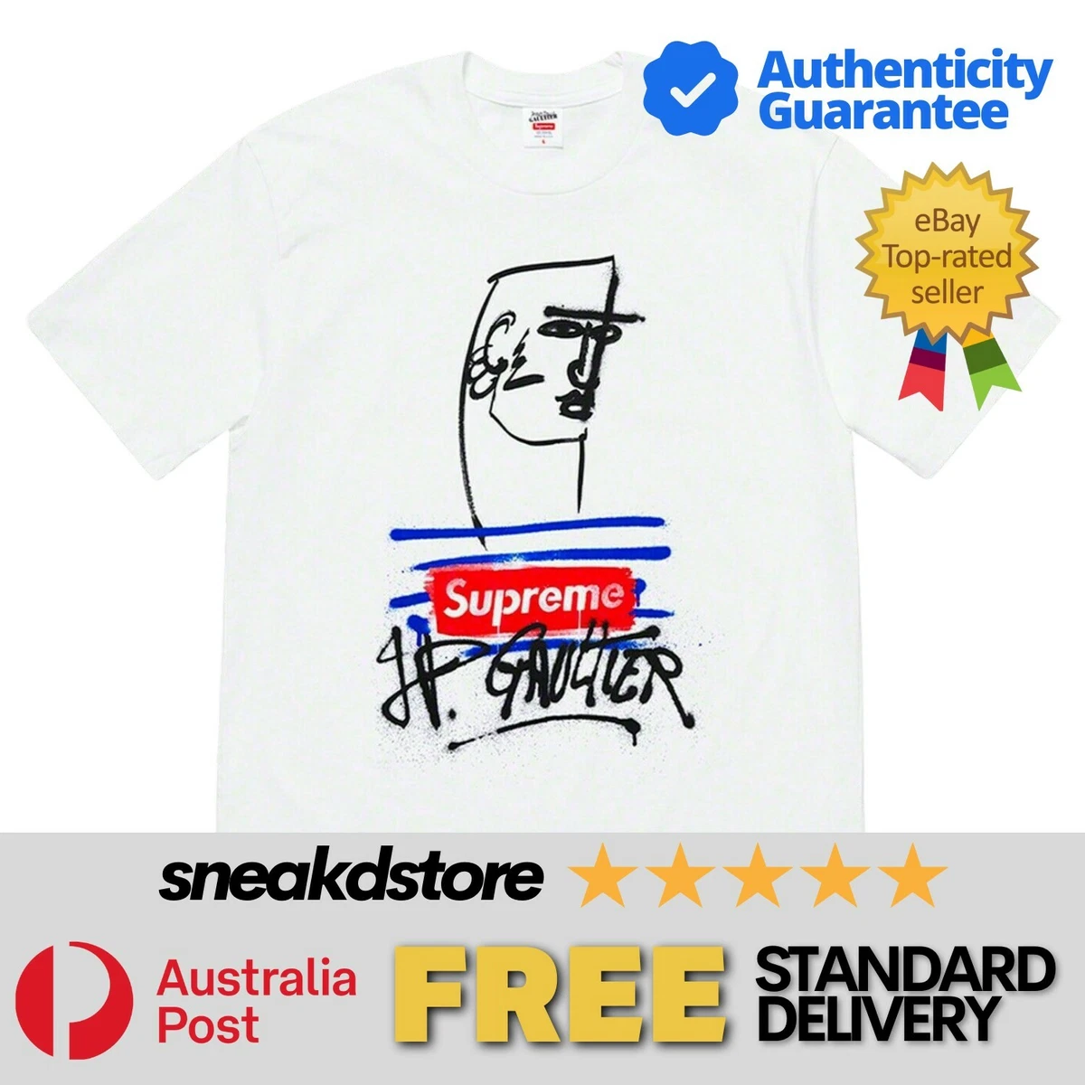 Supreme Jean Paul Gaultier Tee L (USA) Authentic Men's White ...