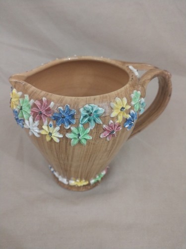 Italian Creamer Mug Colorful 3D Flowers - Picture 2 of 6