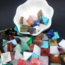 7-Chakra Pyramid Stone Set Crystal Healing Natural Spirituality Quartzs Minerals