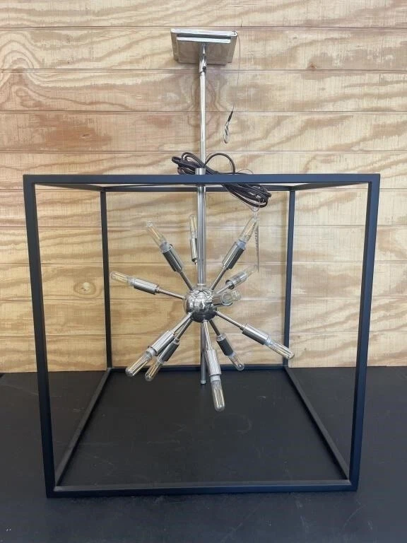 Lámpara de araña Sputnik negra 12 luces 20" W Lisa Mcdennon Aros Hinkley Lighting Foto 3 de 4