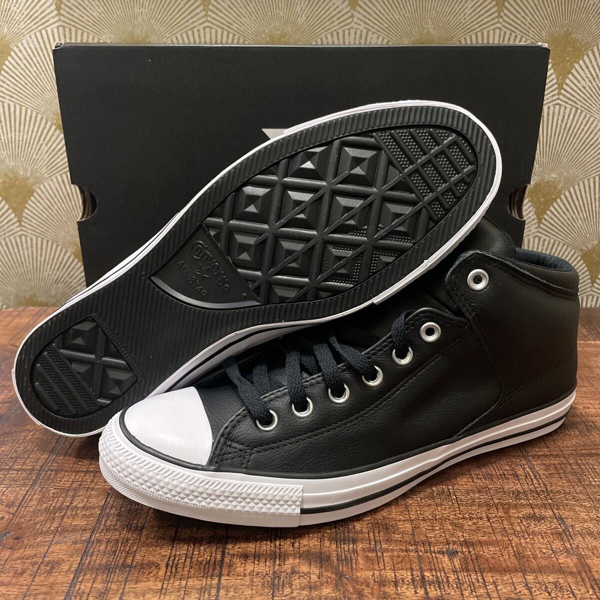 Converse TAYLOR ALL STAR HIGH STREET MID LEATHER 149426C Black 11.5 eBay