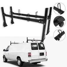 Black Ladder Roof Rack Cargo Carriers Fullsize Van 2 Bar For FORD Express GMC