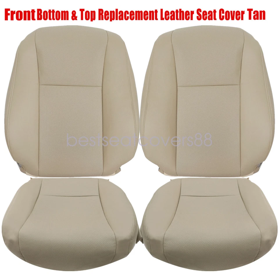 Driver & Passenger Bottom-Top Seat Cover Tan For 2007-2012 Lexus LS460 LS600h Foto 3 de 4