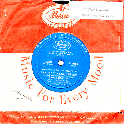 Brook Benton:  Why Try To Change Me Now / Lover Come Back To Me .. 7''33  10590