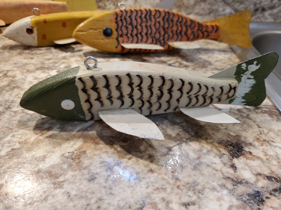 Vintage Ice Fishing Spearing Decoys Lot Of 18, Weighted Fishing Decoys