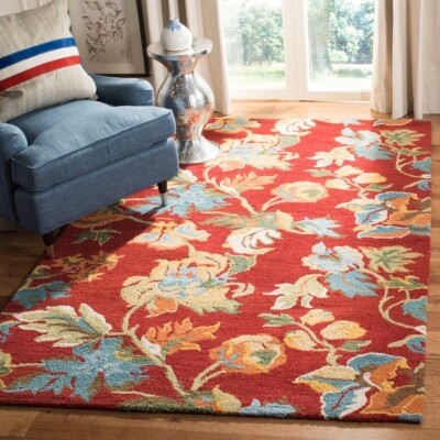 Blossom Floral Handmade Rug Soft Wool Carpet For Living Room Bedroom Area Rug