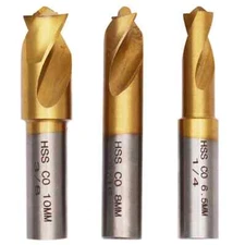 1/4" 5/16" 3/8" HSS CO Spot Weld Drill Bit Set Titanium Plating Welding Cutting