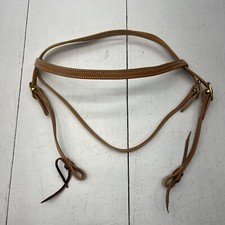 Brown Leather Harness One Ear Bridle Headstall Throat Latch Tie Ends