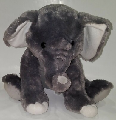 Fiesta Gray Elephant Plush 15.5'' Stuffed Animal Toy Lovey White SOFT 