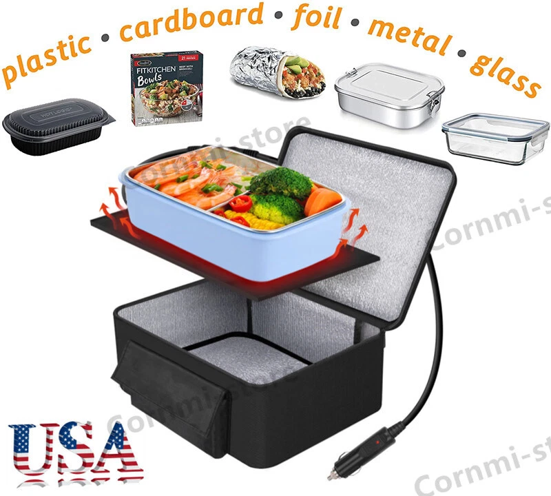 12V Portable Car Electric Heating Lunch Box Food Warmer Container Cooler  Bag New