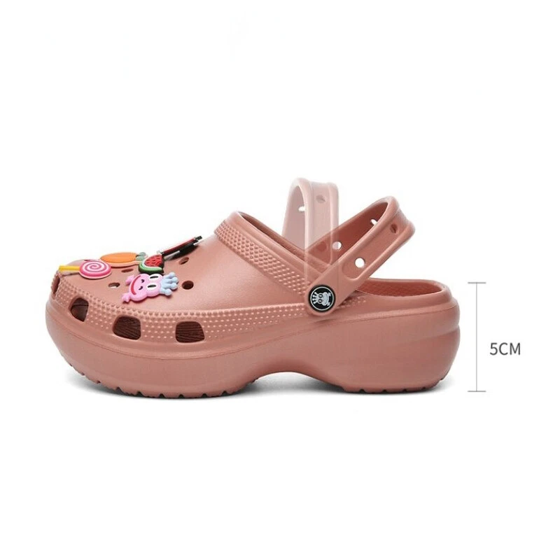 Women's Casual Clogs Slip On Platform Shoes Waterproof White Beach Sandals Size - Image 4 of 4