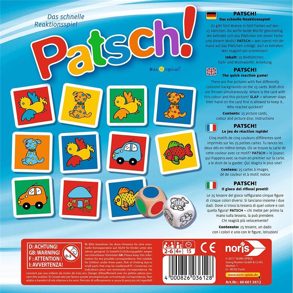 Thumbnail - Noris 606013612 Patsch Das Schnelle Reaktionsspiel Mit 25 Bildkärtchen