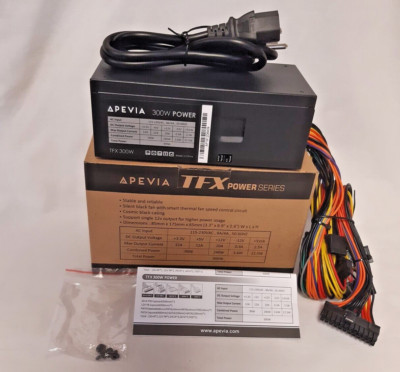 TFX-AP300W 300W FLEX ATX PSU Apevia  FITS MOST SFF CASES, SATA ,8-PIN,12V,MOLEX