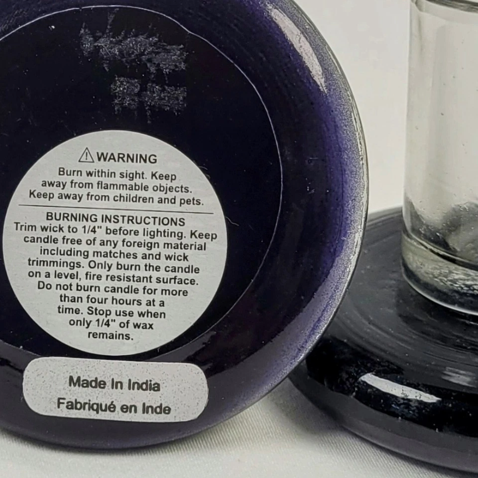 Nuevo en caja Juego de 2 candelabros cónicos de vidrio soplado a mano Urban Outfitters blanco y negro Foto 2 de 4