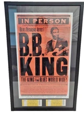 B.B. KING 2008 North American Tour Rare HATCH Poster with Tickets - Framed