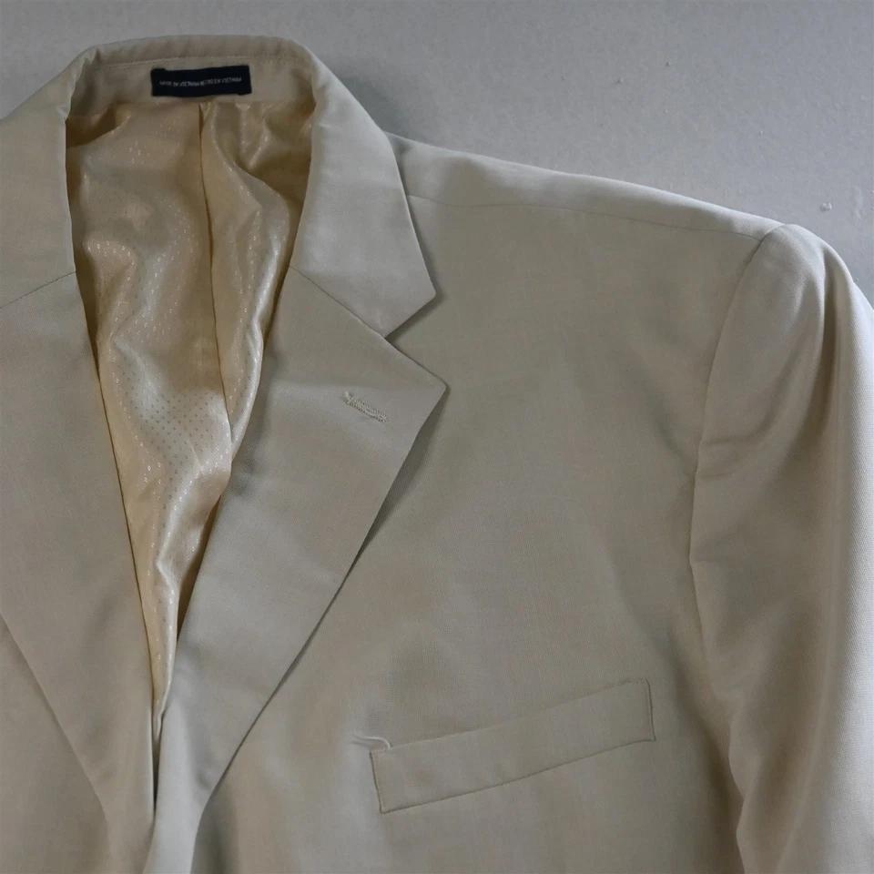 Stafford 48R 36x32 Marfil Blanco Beige Hombre Chaqueta Pantalones Traje Foto 3 de 4