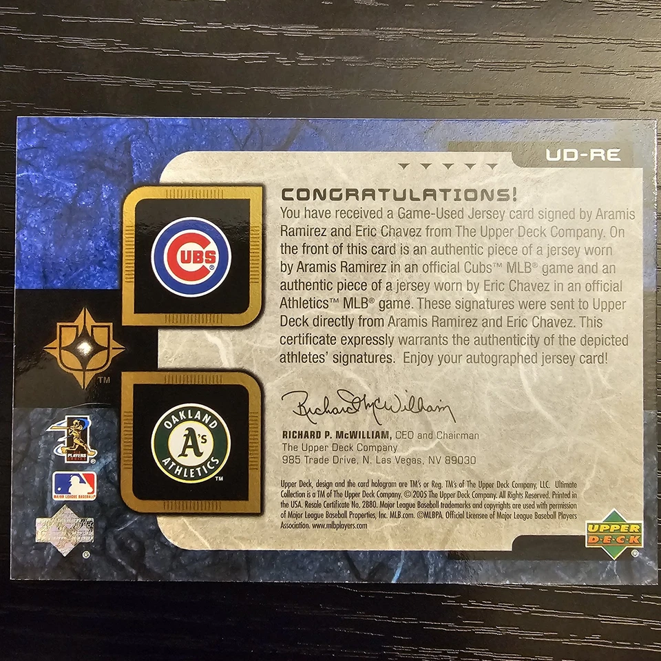 Aramis Ramírez Eric Chavez 2005 cubierta superior Ultimate Collection materiales automático Foto 2 de 2