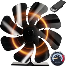 Tomersun Wood Stove Fan Heat Powered 8-Blade Stove Fan, Fireplace Fan for Wood B
