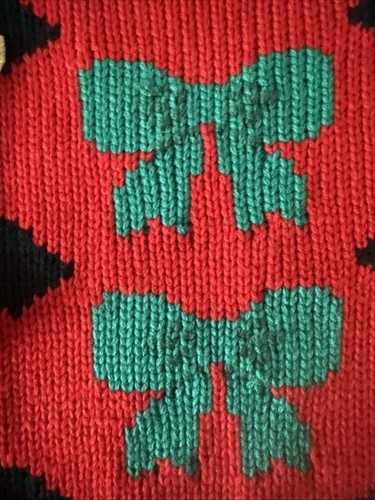 Karen Scott Sweater Women Petite L PL Scottie Dog 1980s NOS Ugly Christmas VNTG